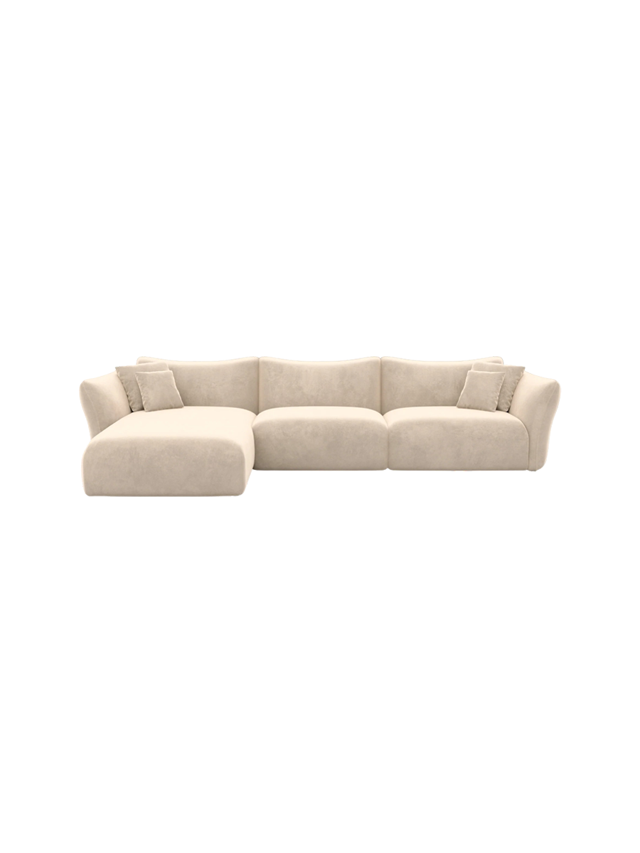 
4-Sitzer Design Ecksofa „Mareno“ mit Samtbezug - Samtbezug Königsblau / Eckteil links