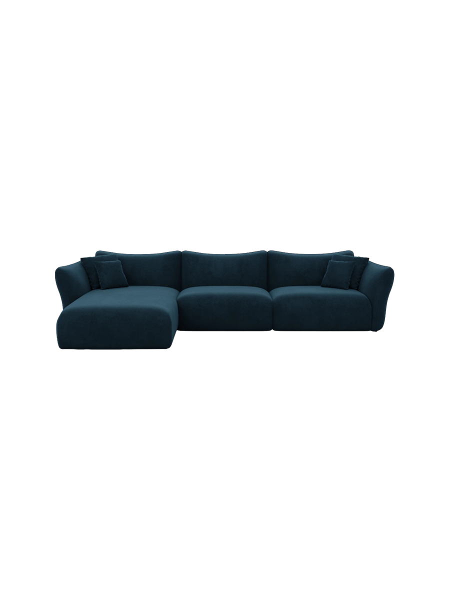 
4-Sitzer Design Ecksofa „Mareno“ mit Samtbezug - Samtbezug Königsblau / Eckteil links