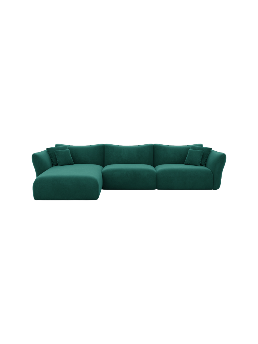 
4-Sitzer Design Ecksofa „Mareno“ mit Samtbezug - Samtbezug Königsblau / Eckteil links