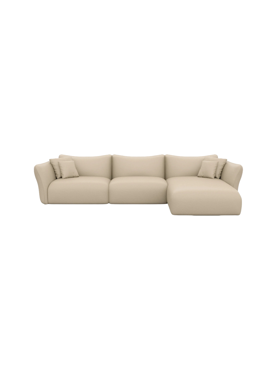 
4-Sitzer Echtleder Design Ecksofa „Mareno“ - Echtleder Beige / Eckteil links