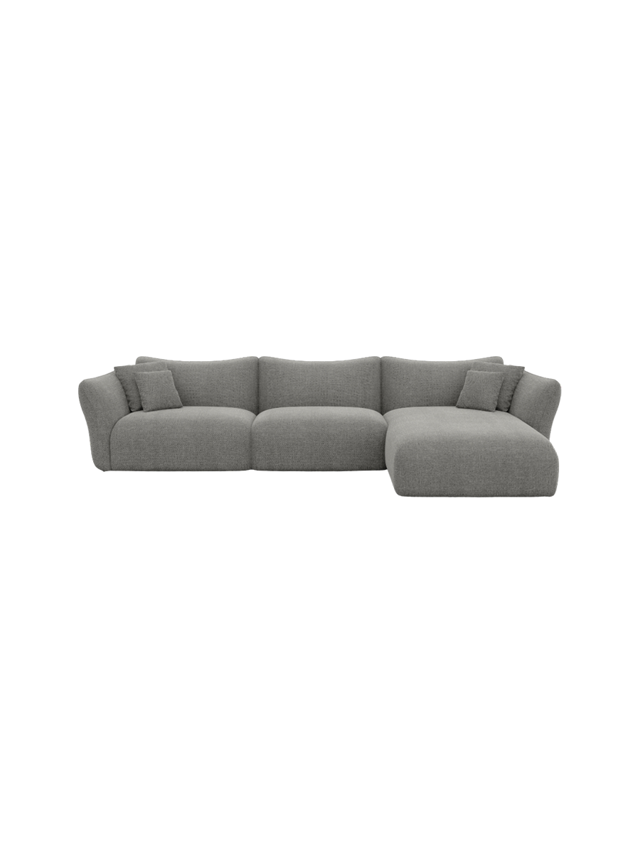 
4-Sitzer Design Ecksofa „Mareno“ mit Strukturstoff-Bezug - Strukturstoff Anthrazit / Eckteil links