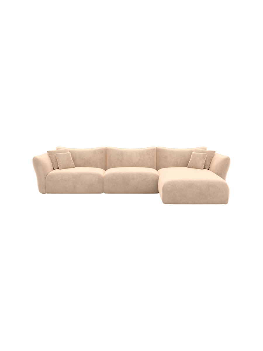 
4-Sitzer Design Ecksofa „Mareno“ mit Samtbezug - Samtbezug Königsblau / Eckteil links