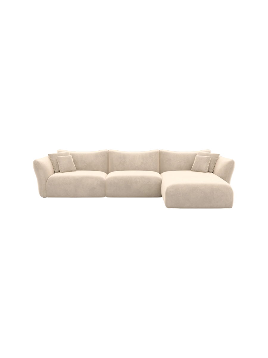 
4-Sitzer Design Ecksofa „Mareno“ mit Samtbezug - Samtbezug Königsblau / Eckteil links