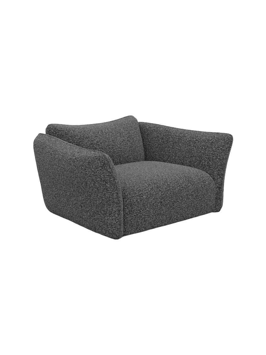 
Design Loungesessel „Mareno“ mit Bouclé-Bezug - Bouclé Graphit