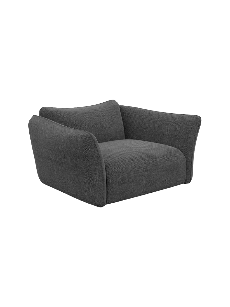 
Design Loungesessel „Mareno“ mit Strukturstoff-Bezug - Strukturstoff Anthrazit