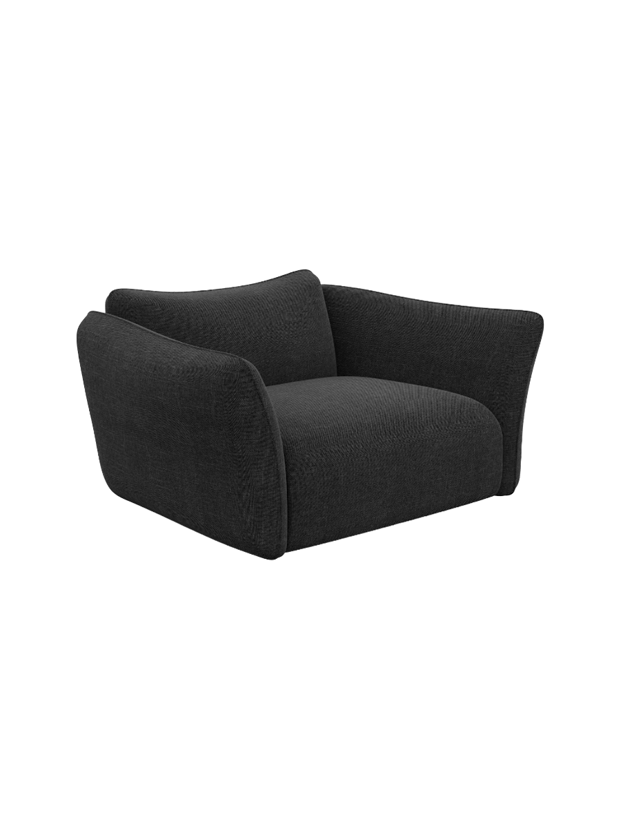 
Design Loungesessel „Mareno“ mit Strukturstoff-Bezug - Strukturstoff Anthrazit