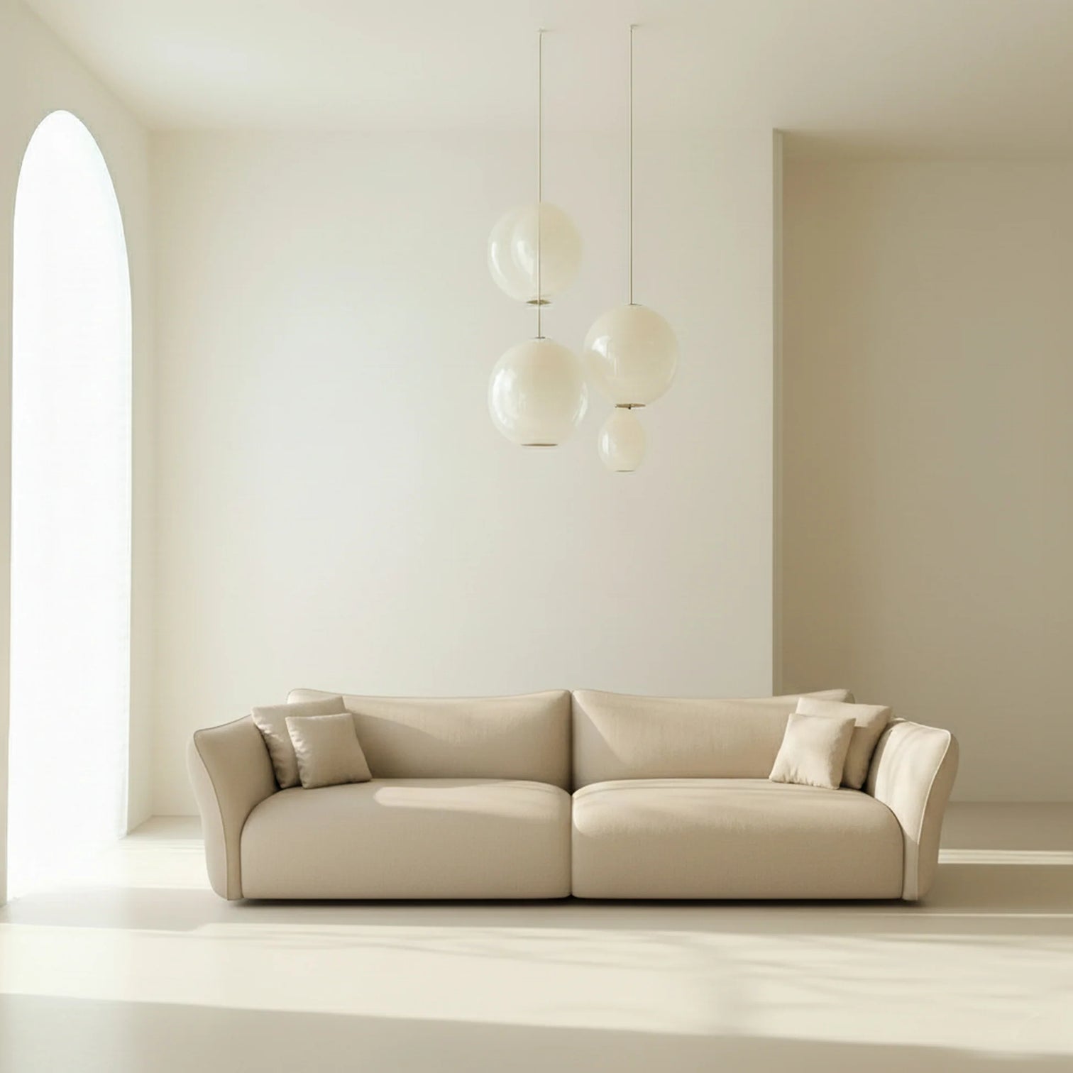 
2-Sitzer Echtleder Design Sofa „Mareno“ - Echtleder Beige