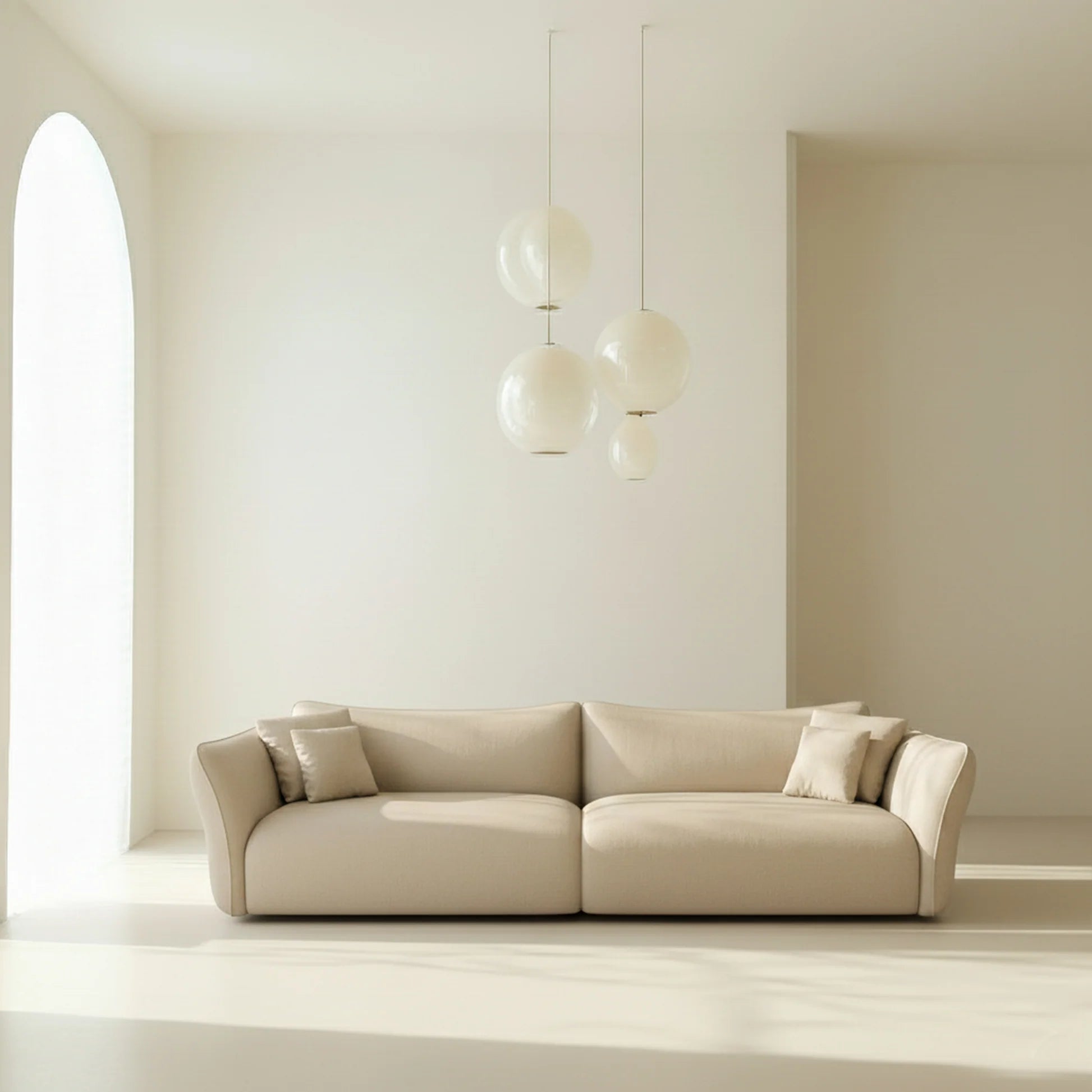 
3-Sitzer Echtleder Design Sofa „Mareno“ - Echtleder Beige