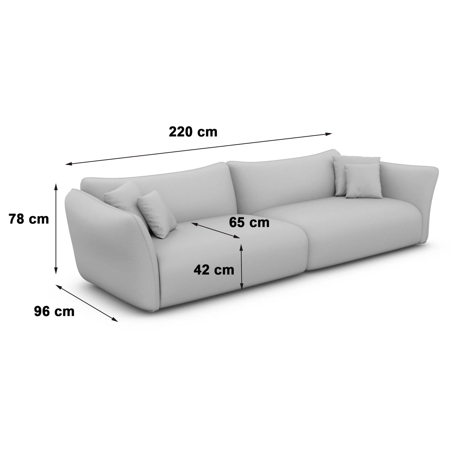 
3-Sitzer Echtleder Design Sofa „Mareno“ - Echtleder Beige