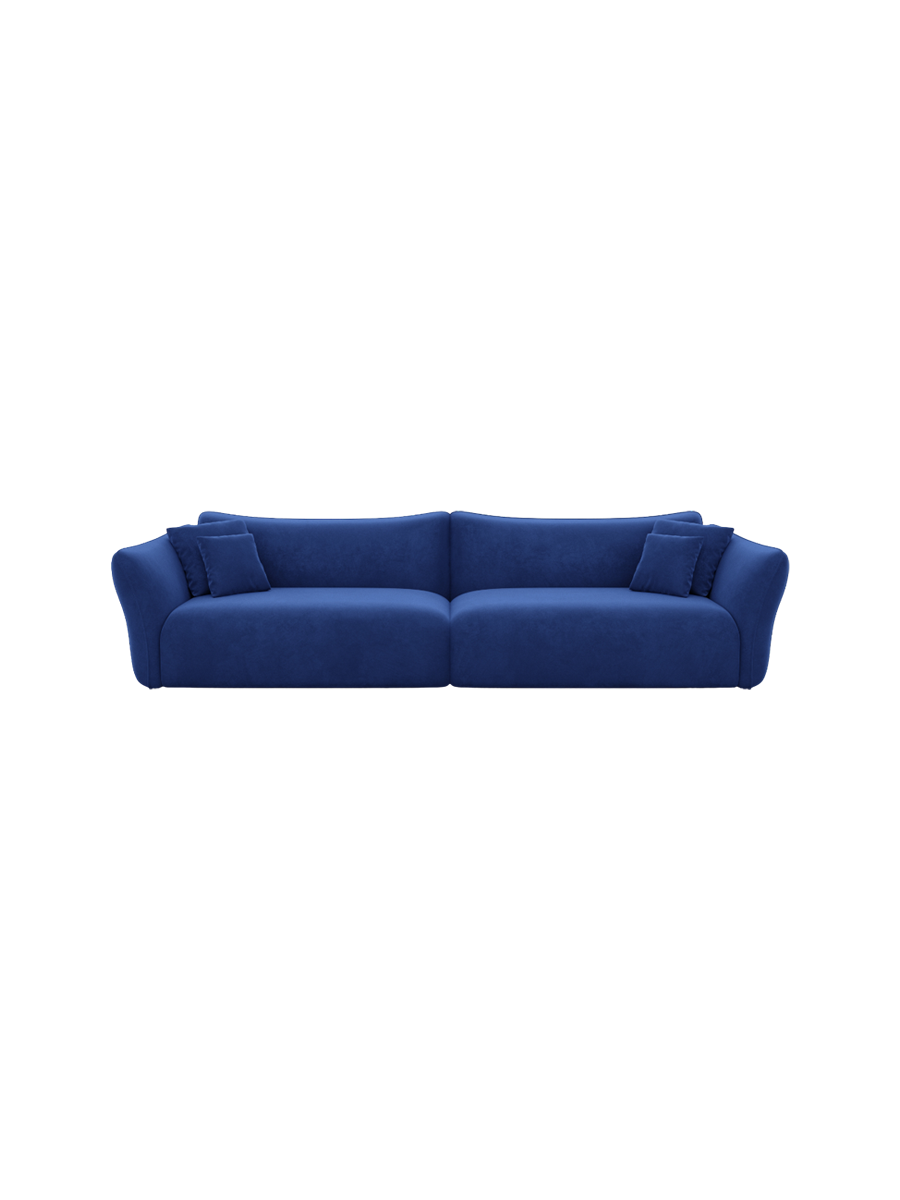 
3-Sitzer Design Sofa „Mareno“ mit Samtbezug - Samtbezug Königsblau