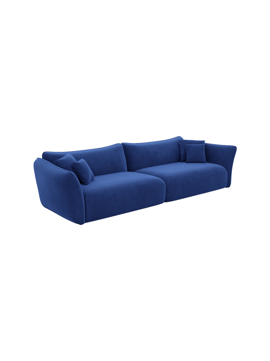 
3-Sitzer Design Sofa „Mareno“ mit Samtbezug - Samtbezug Königsblau