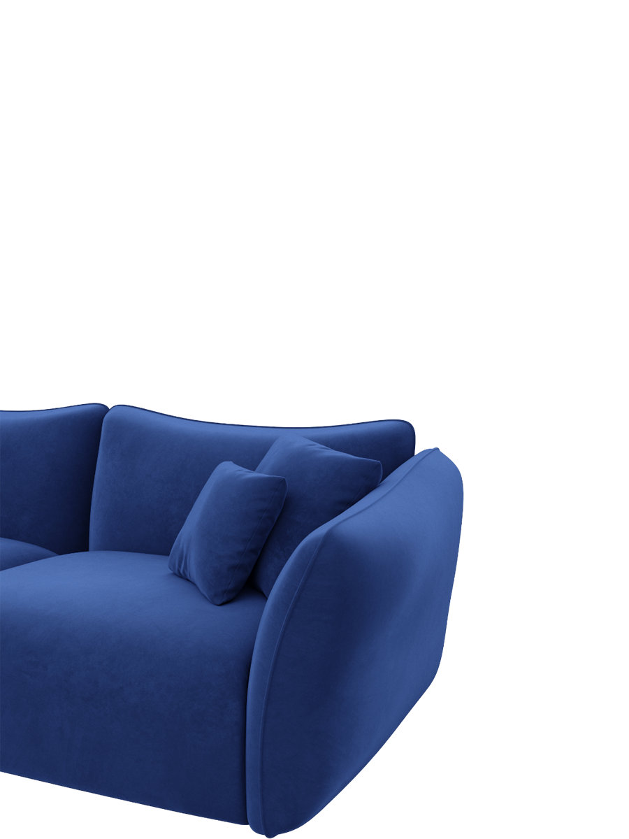 
3-Sitzer Design Sofa „Mareno“ mit Samtbezug - Samtbezug Königsblau