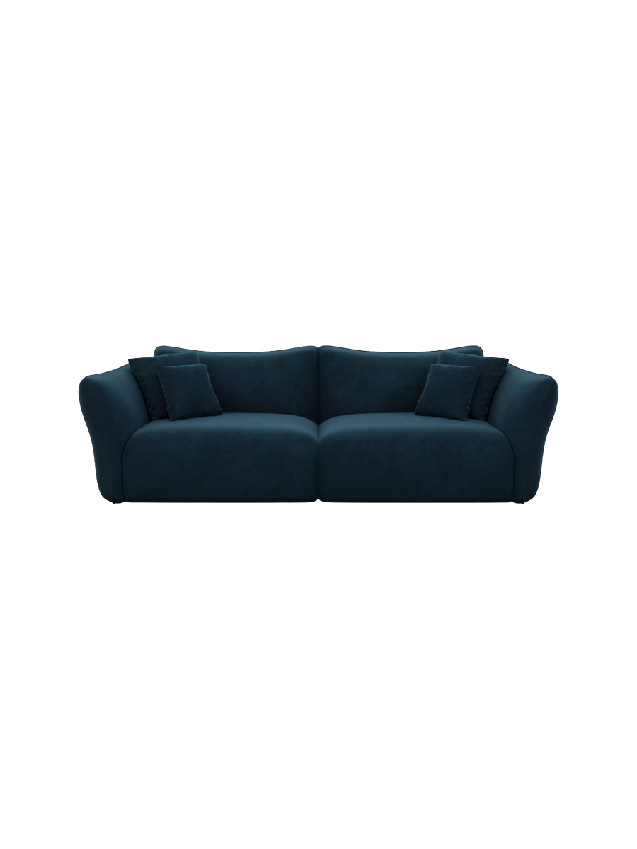 
3-Sitzer Design Sofa „Mareno“ mit Samtbezug - Samtbezug Königsblau