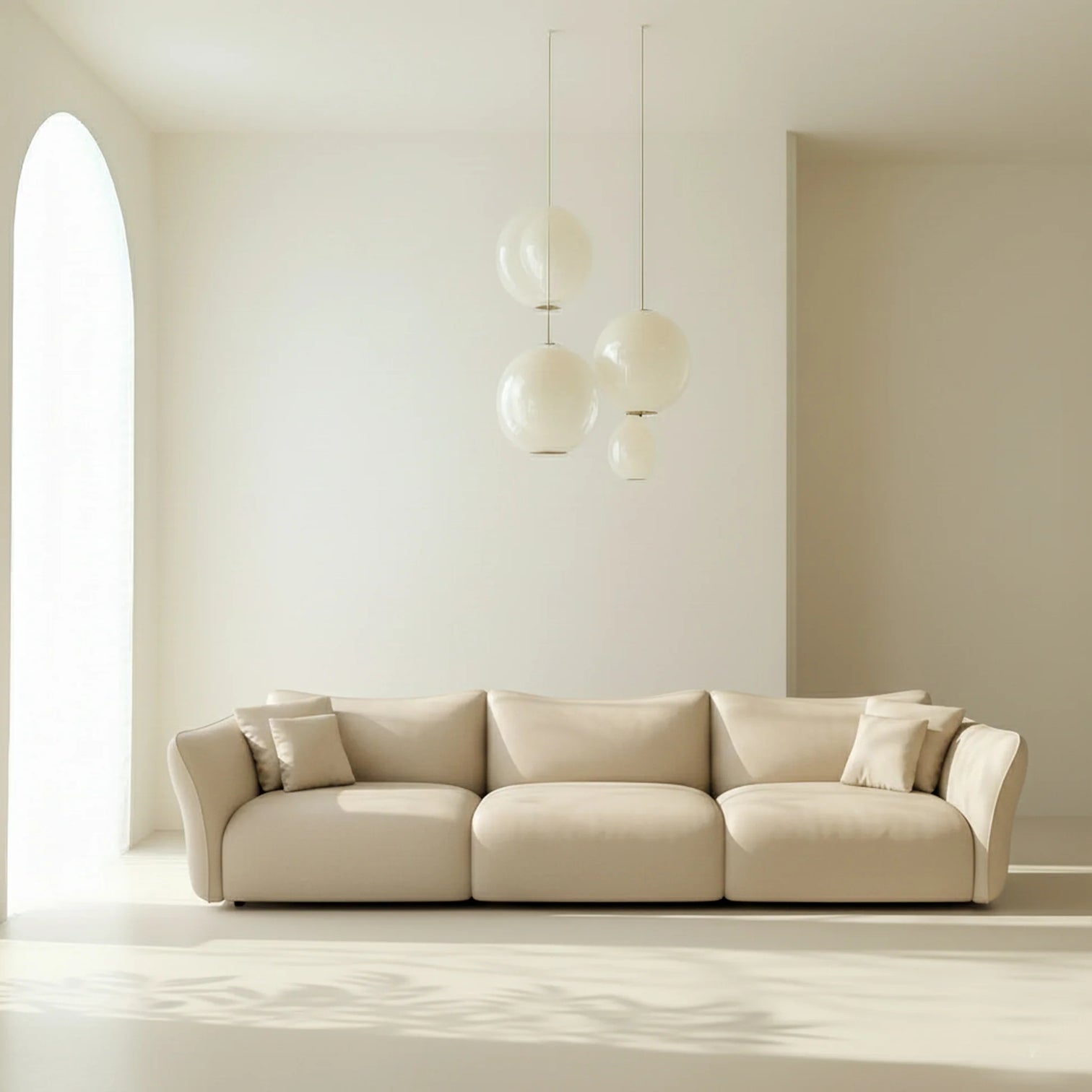 
4-Sitzer Echtleder Design Sofa „Mareno“ - Echtleder Beige