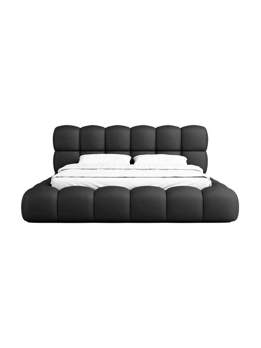 
Design Polsterbett „Savio“ mit Ablagefach, Kunstleder Schwarz - 140 x 200 cm