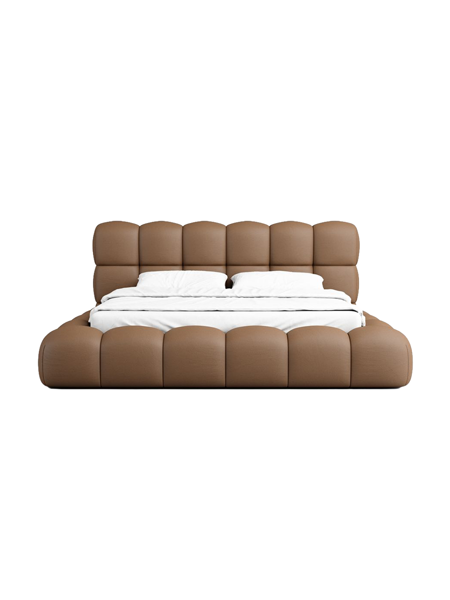 
Design Polsterbett „Savio“ mit Ablagefach, Kunstleder Choco Brown - 140 x 200 cm
