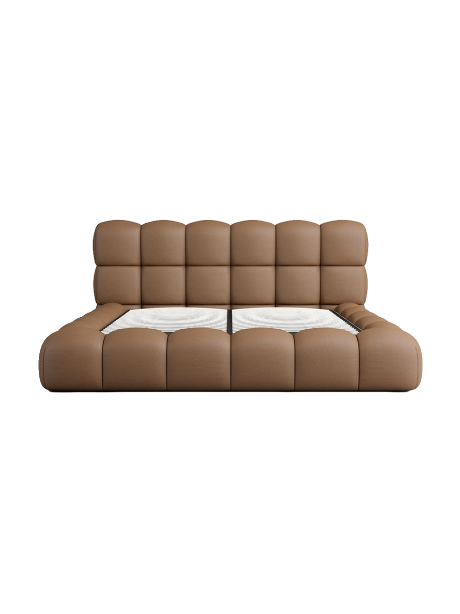 
Design Polsterbett „Savio“ mit Ablagefach, Kunstleder Choco Brown - 140 x 200 cm