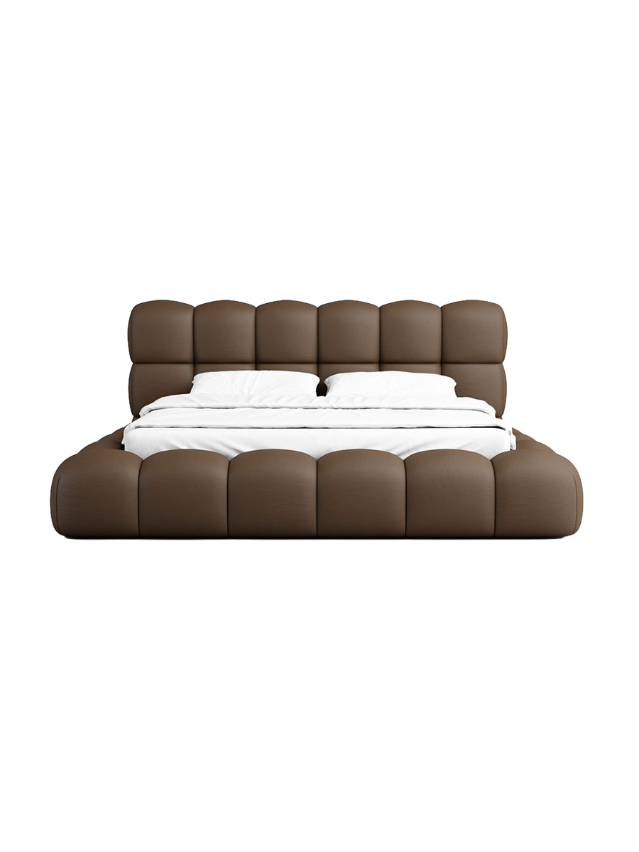 
Design Polsterbett „Savio“ mit Ablagefach, Kunstleder Dunkelbraun - 140 x 200 cm