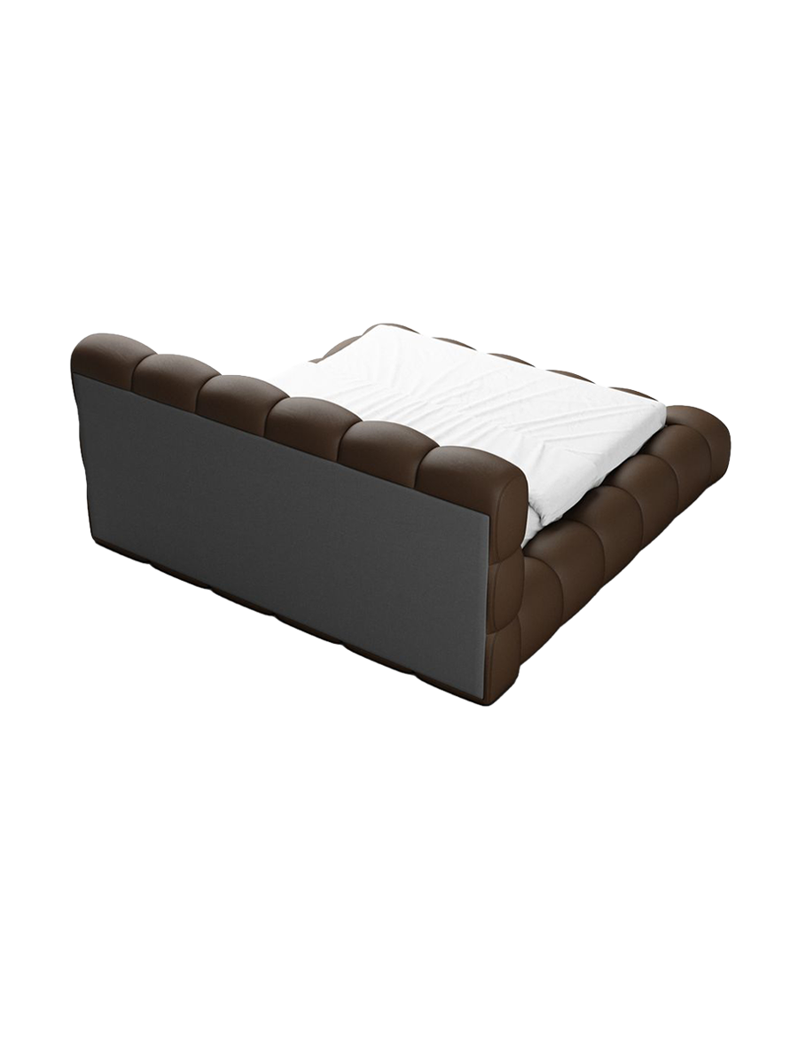 
Design Polsterbett „Savio“ mit Ablagefach, Kunstleder Dunkelbraun - 140 x 200 cm