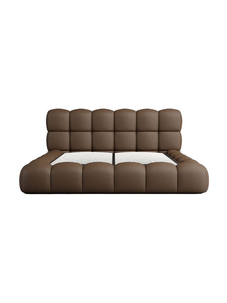 
Design Polsterbett „Savio“ mit Ablagefach, Kunstleder Dunkelbraun - 140 x 200 cm