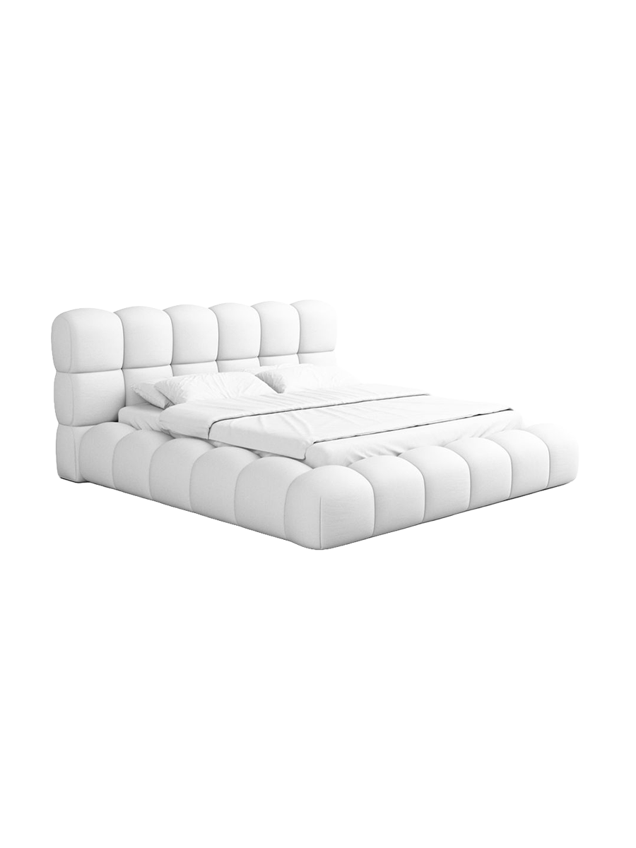 
Design Polsterbett „Savio“ mit Ablagefach, Kunstleder Weiss - 140 x 200 cm