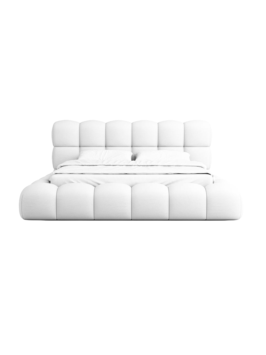 
Design Polsterbett „Savio“ mit Ablagefach, Kunstleder Weiss - 140 x 200 cm