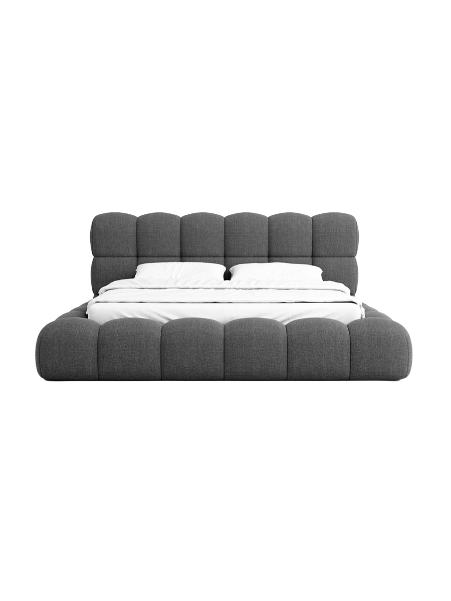 
Design Polsterbett „Savio“ mit Ablagefach, Webstoff Anthrazit - 140 x 200 cm