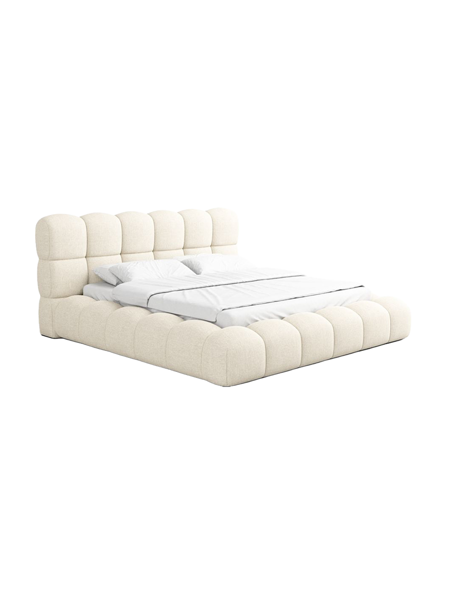 
Design Polsterbett „Savio“ mit Ablagefach, Webstoff Cream - 140 x 200 cm