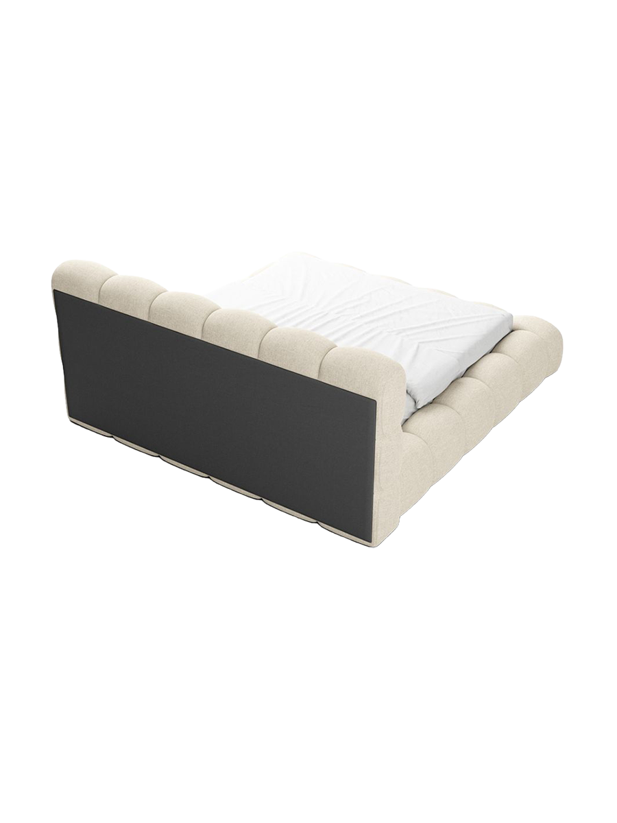 
Design Polsterbett „Savio“ mit Ablagefach, Webstoff Cream - 140 x 200 cm