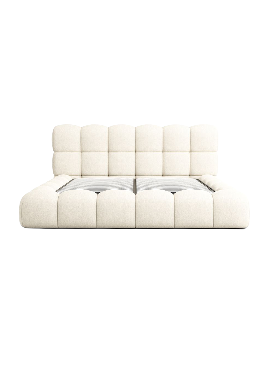 
Design Polsterbett „Savio“ mit Ablagefach, Webstoff Cream - 140 x 200 cm