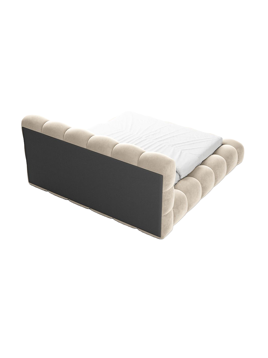 
Design Polsterbett „Savio“ mit Ablagefach, Samt Cream - 140 x 200 cm