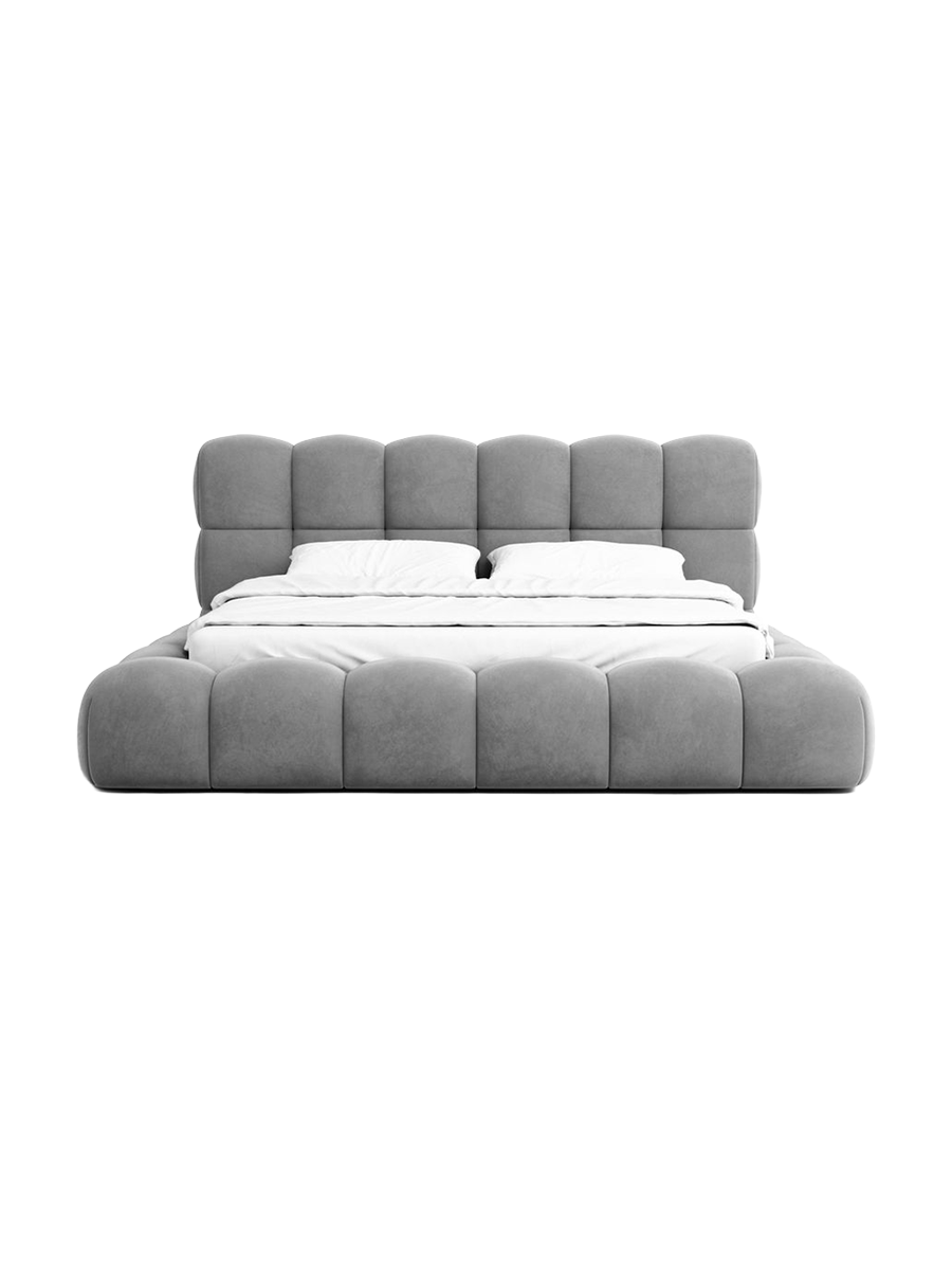 
Design Polsterbett „Savio“ mit Ablagefach, Samt Dunkelblau - 140 x 200 cm