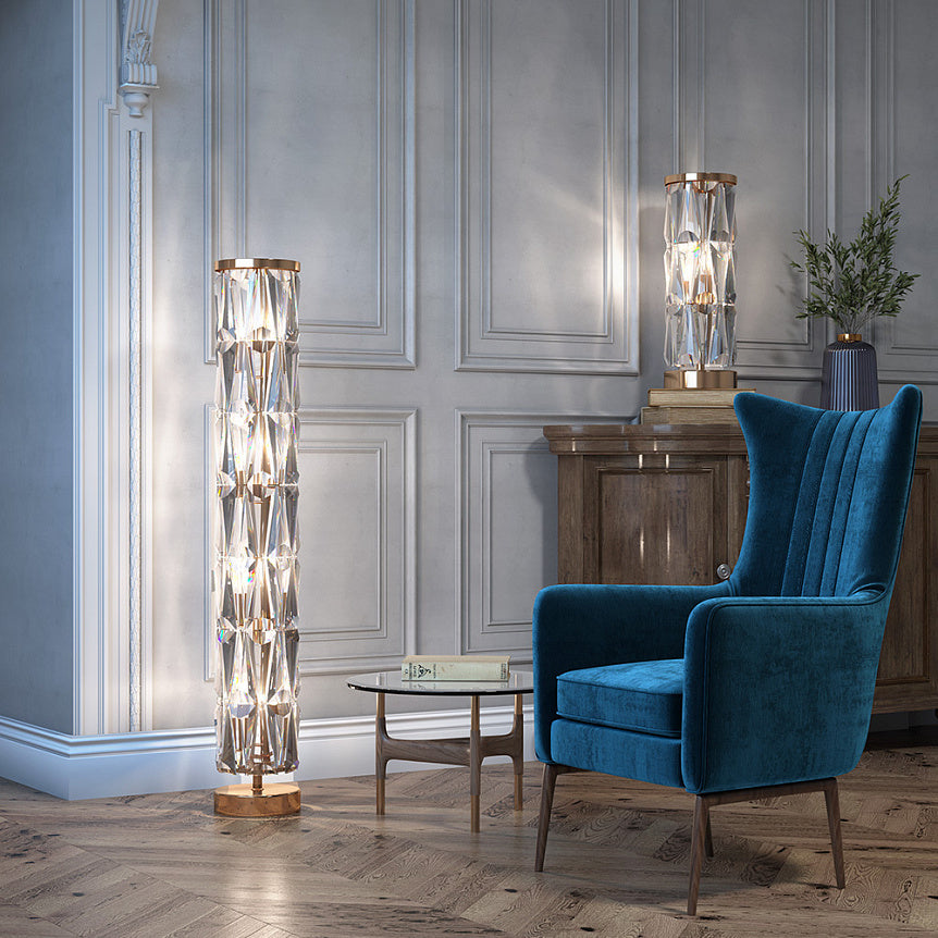 
Lampada da terra di design in cristallo “Puntes” - Oro