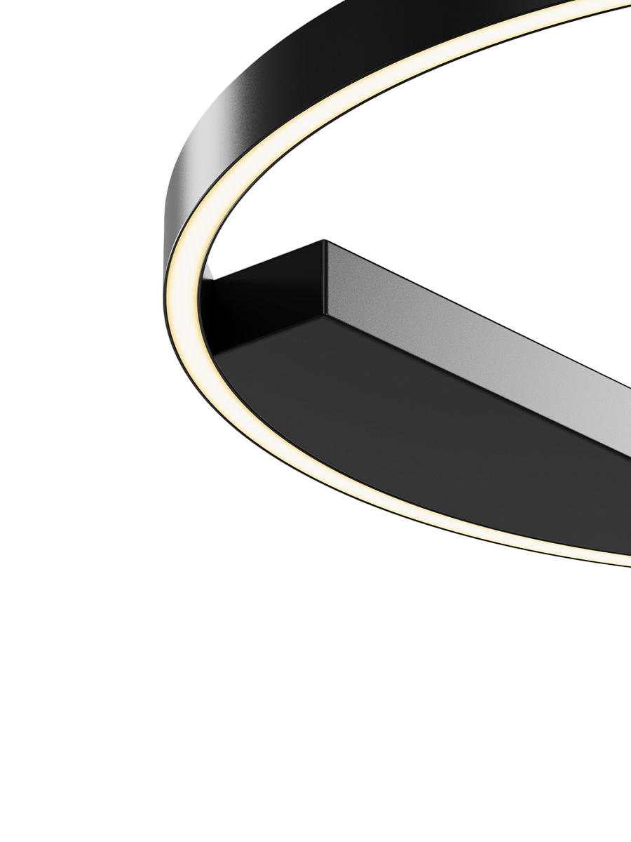 
Lampada da parete di design LED grande “Rim” - Nero / ø 60cm