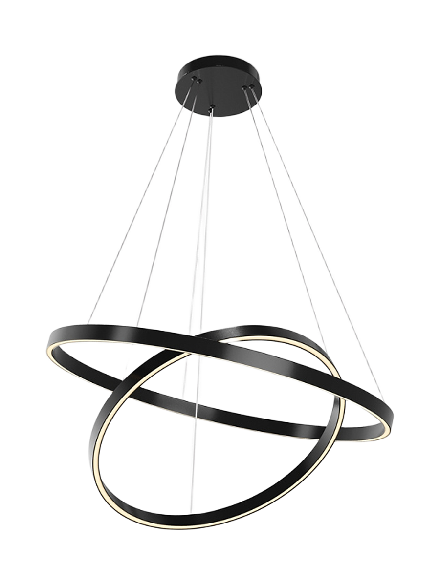 
Lampada a sospensione di design LED “Rim”, 2 anelli - Nero