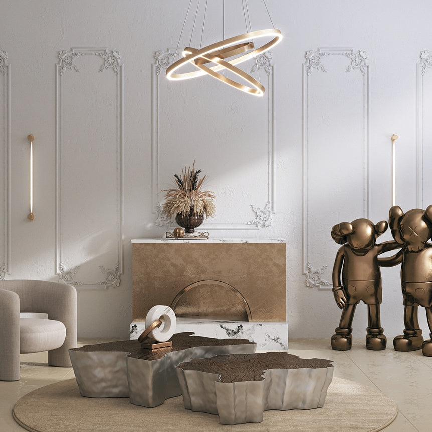 
Lampada a sospensione di design LED “Rim”, 2 anelli - Nero