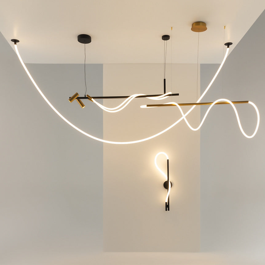 
Lampada a sospensione di design LED Chain "Tau" - Nero