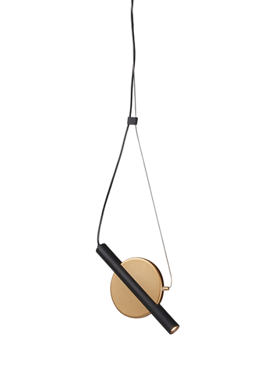 
Lampada a sospensione di design LED “Enigma” - Oro, Nero