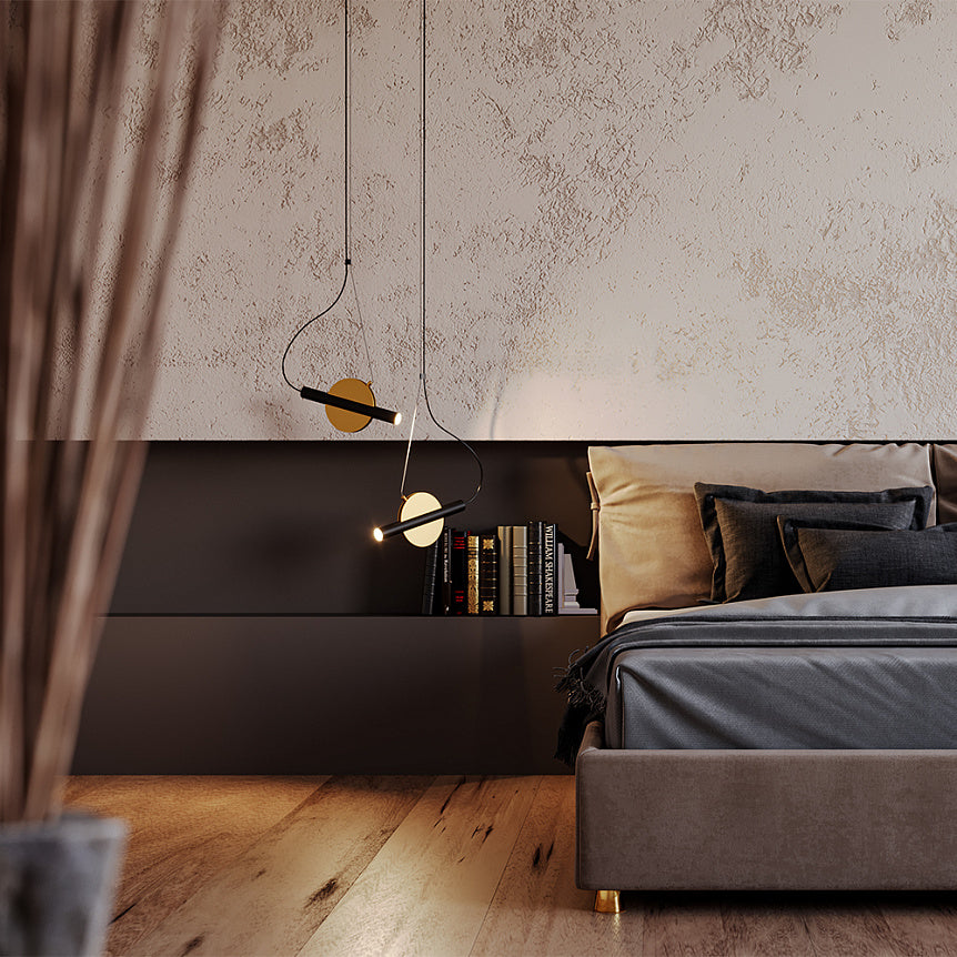 
Lampada a sospensione di design LED “Enigma” - Oro, Nero