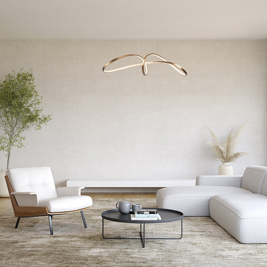 
Loop LED Design Pendant Lamp "Curve" - Brass