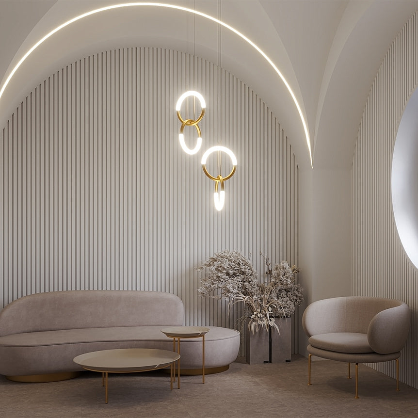 
Lampada a sospensione di design LED “Node”, oro Ø 34 cm