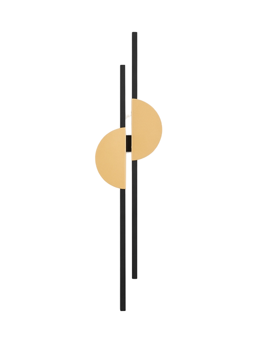 
LED Design Wall Lamp "Skyline" - Gold, Black / Right