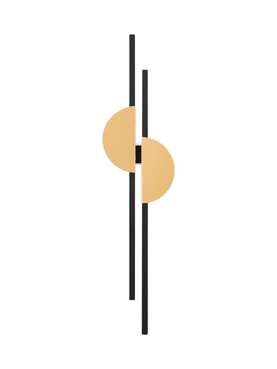 
LED Design Wall Lamp "Skyline" - Gold, Black / Left