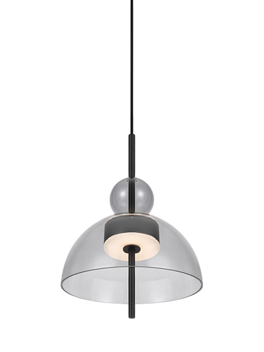 
Lampada a sospensione di design rotonda a LED “Bangkok” - Vetro fumé / ø 25cm