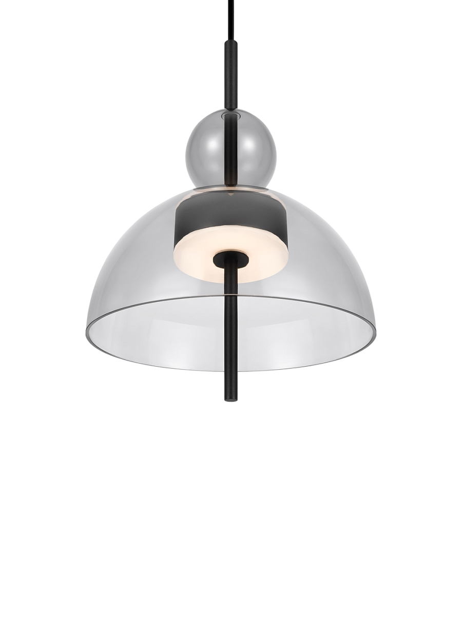 
Lampada a sospensione di design rotonda a LED “Bangkok” - Vetro fumé / ø 25cm