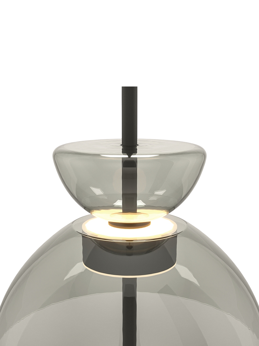 
Lampada a sospensione di design rotonda a LED “Bangkok II” - Vetro fumé / ø 25cm