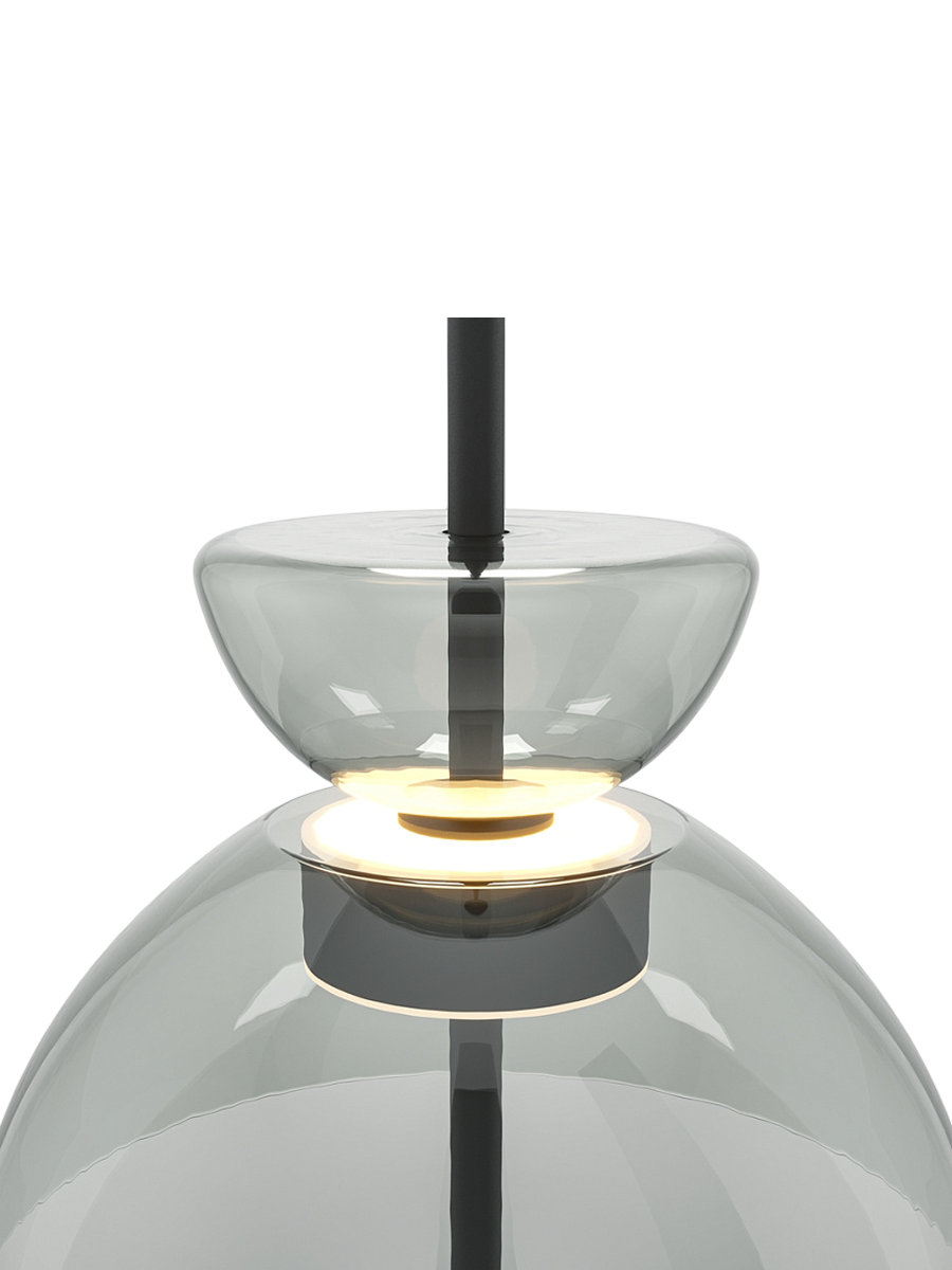 
Lampada a sospensione di design rotonda a LED “Bangkok II” - Vetro fumé / ø 25cm