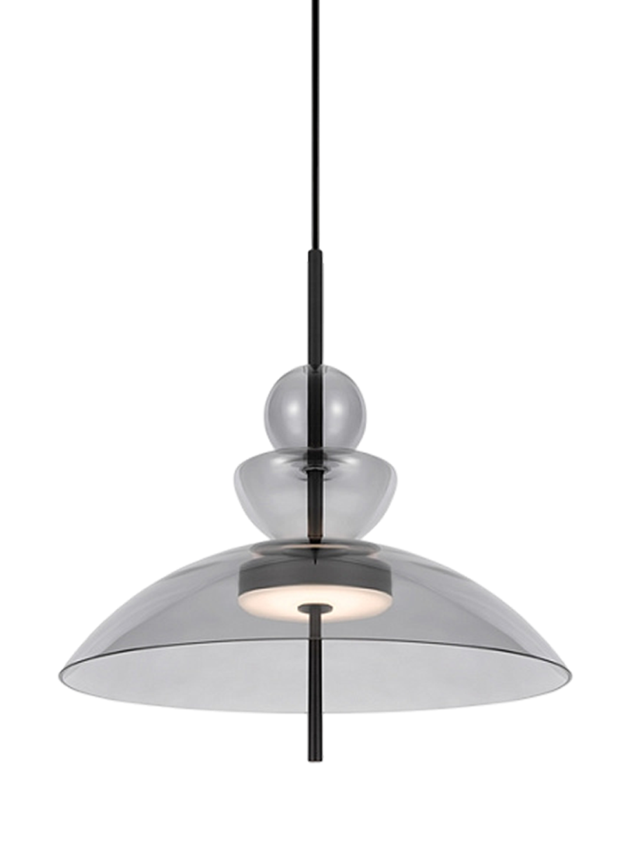 
Suspension design géométrique à LED « Bangkok » - Verre fumé / ø 40 cm