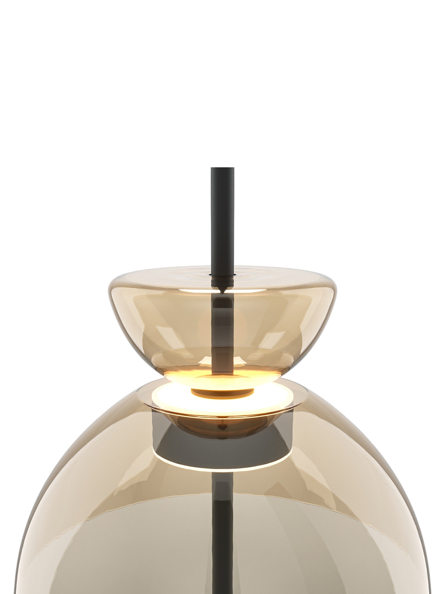 
Lampada a sospensione di design rotonda a LED “Bangkok II” - Ambra / ø 25cm