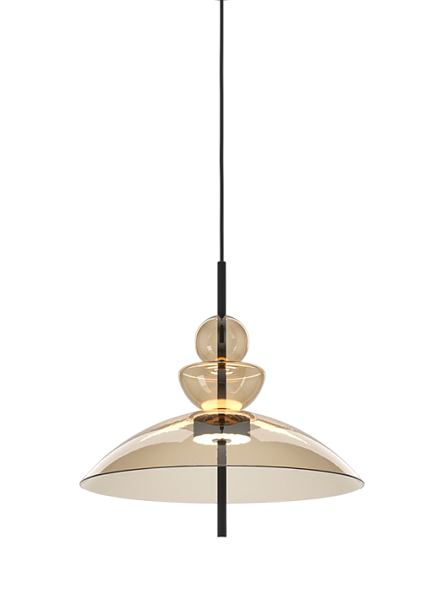 
Suspension design géométrique à LED « Bangkok » - Verre fumé / ø 40 cm